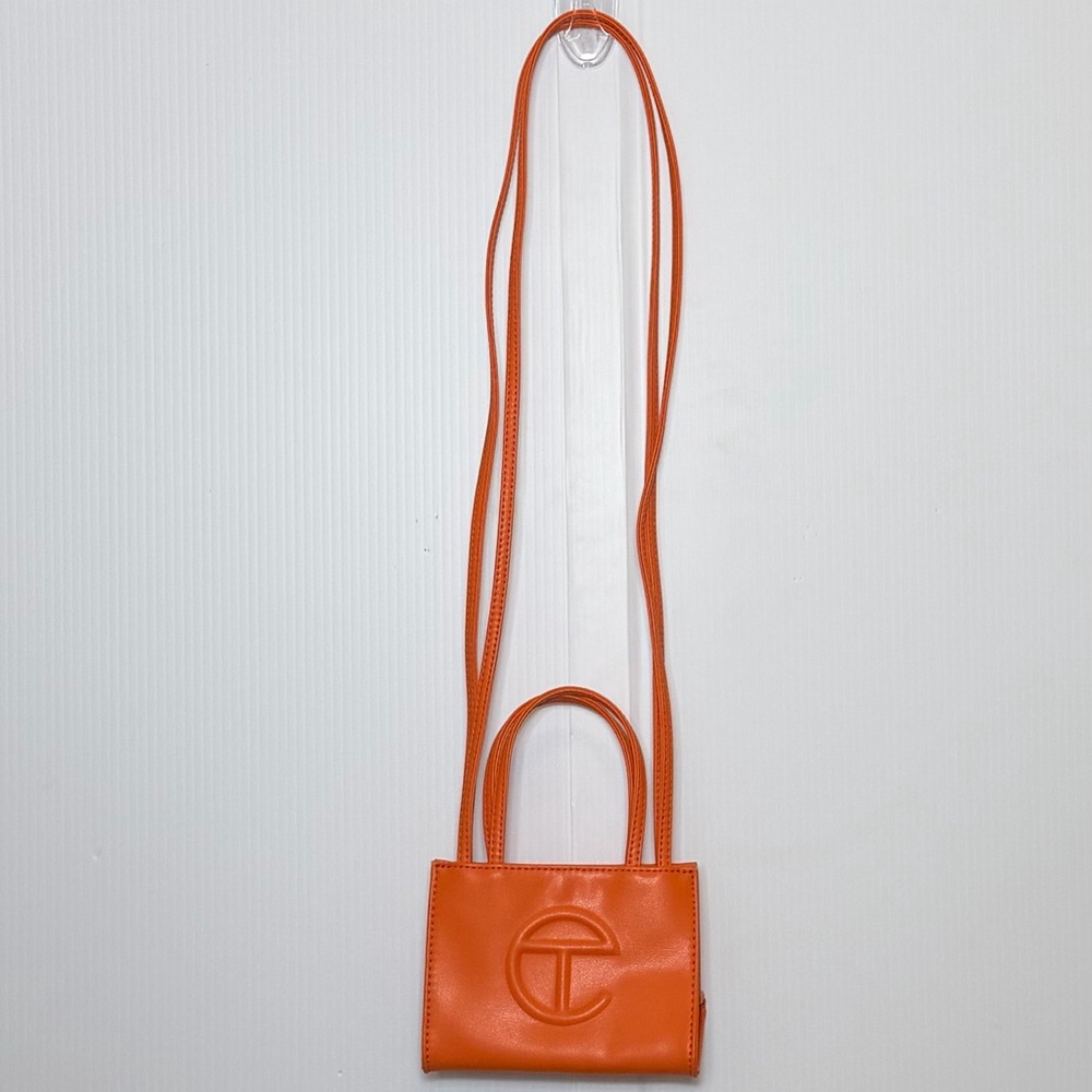Telfar Bright Orange Micro Shopping Bag Crossbody Top Handle w/ Dust Bag